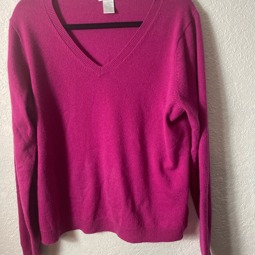 Worthington 100% Cashmere V-neck Sweater Sz 1X/XL